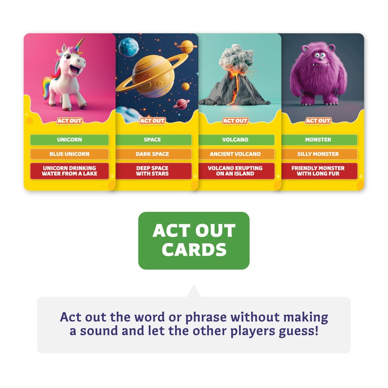 Clever Fox Play Epic Charades Game for Kids Ages 6+ â€“ 200 Act Out & Explain Cards with Illustrations & Timer â€“ Fun Educational Games for Kids 8-12 for Family, Party, Classroom & Travel - Image 5