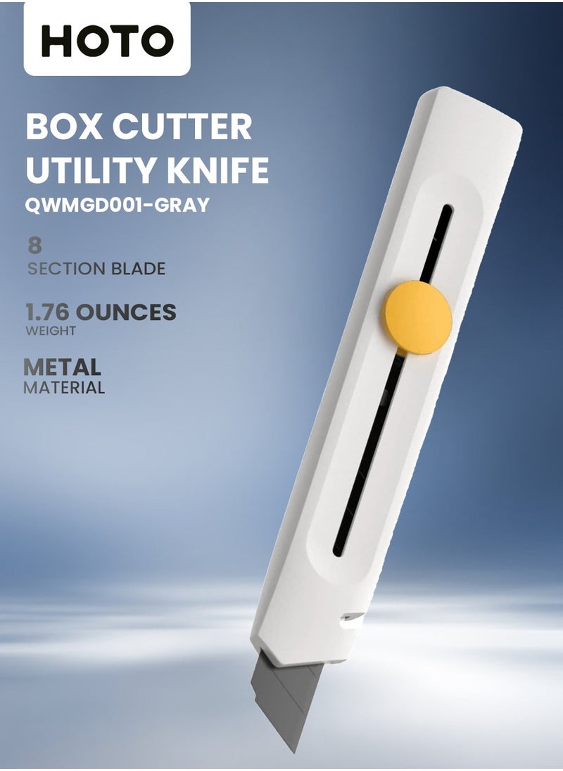 HOTO Utility-cutter– HOTO Ergonomic Design, 18mm Anti-Rust , Self-Locking Mechanism, Metal Guide Rails, Cutting Groove – Gray – QWMGD001  - Image 2
