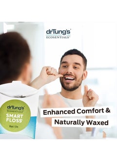 drTung's DrTung's Smart Floss - Natural , PTFE & PFAS Free Floss, Gentle on Gums, Expands & Stretches, BPA Free Floss - Natural Dental Floss Cardamom Flavor (Pack of 3)  - Image 5