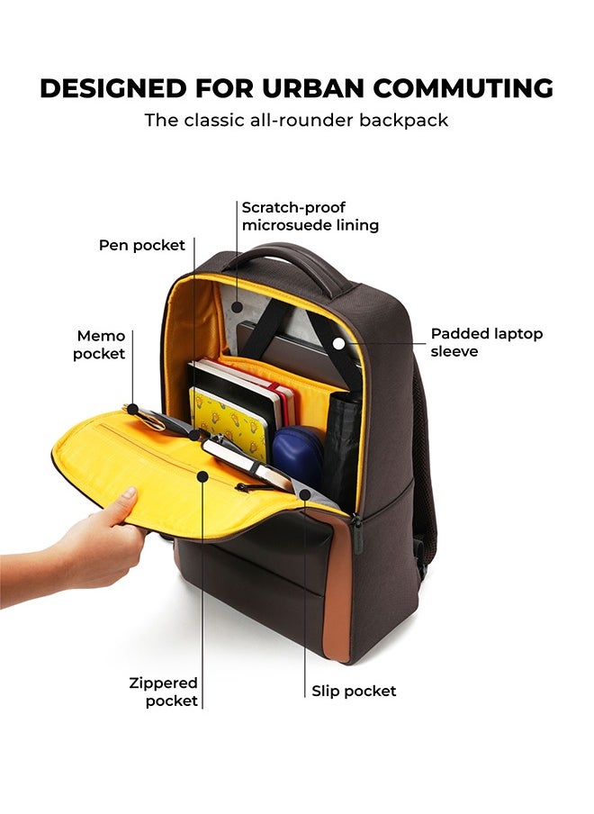 Mokobara MOKOBARA The Spacewalk Backpack 17L Premium Nylon 15.6" Unisex Laptop Backpack (Brown)  - Image 2