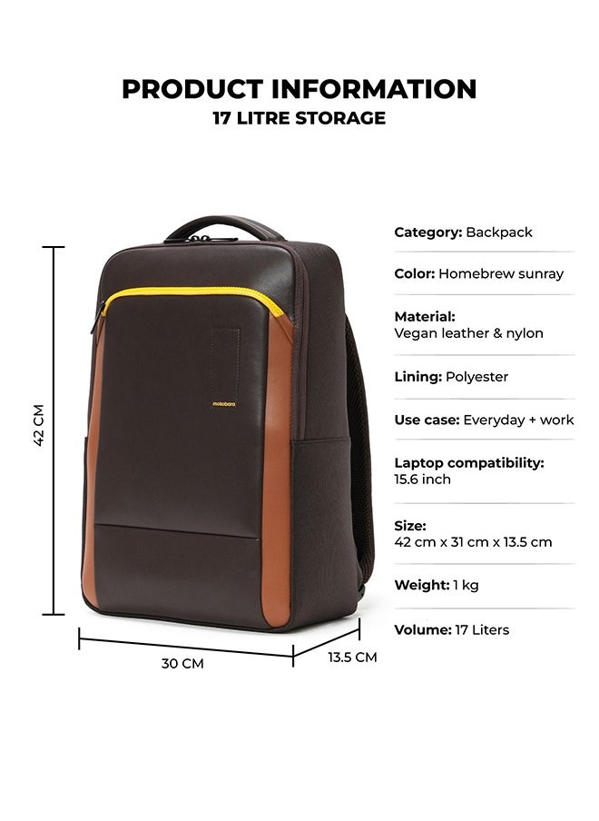 Mokobara MOKOBARA The Spacewalk Backpack 17L Premium Nylon 15.6" Unisex Laptop Backpack (Brown)  - Image 3