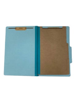 The File King Pressboard Classification Pale Blue Partition File Folder | Legal Size Box Of 10 | Two Dividers | Six 2” Durable Fastener Prongs | 2/5 Cut Top Tab | 2” Expansion  - Image 3