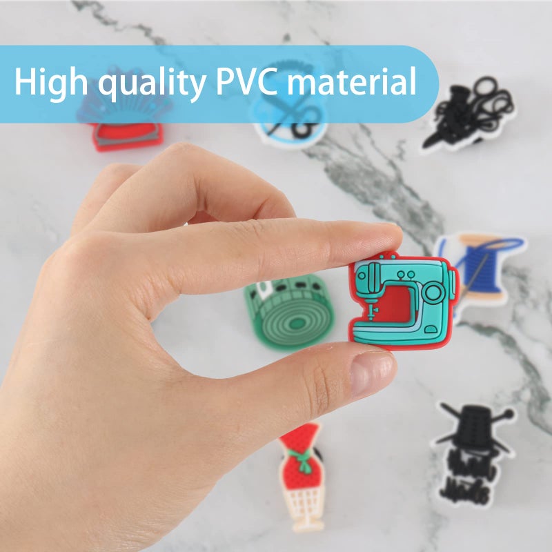 mortd 10 PCS Sewing Tailor Shoe Decoration Charms, Sewing Machine Needle Thread Charms for Shoe Wristband Decor, PVC Shoe Charm Accessories for Party Favors Birthday Gifts - Image 4
