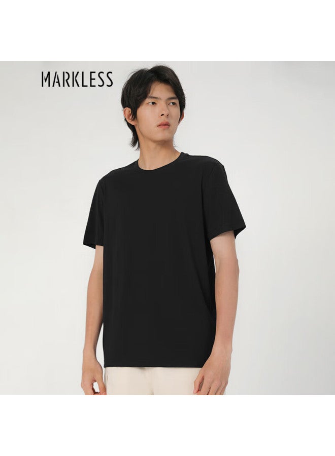 Markless Men's Short-sleeve Summer Solid Color T-shirt Undershirt Loose-fit Athletic Quick-dry Half Sleeve Txb3682m Starry Sky Black M - Image 1