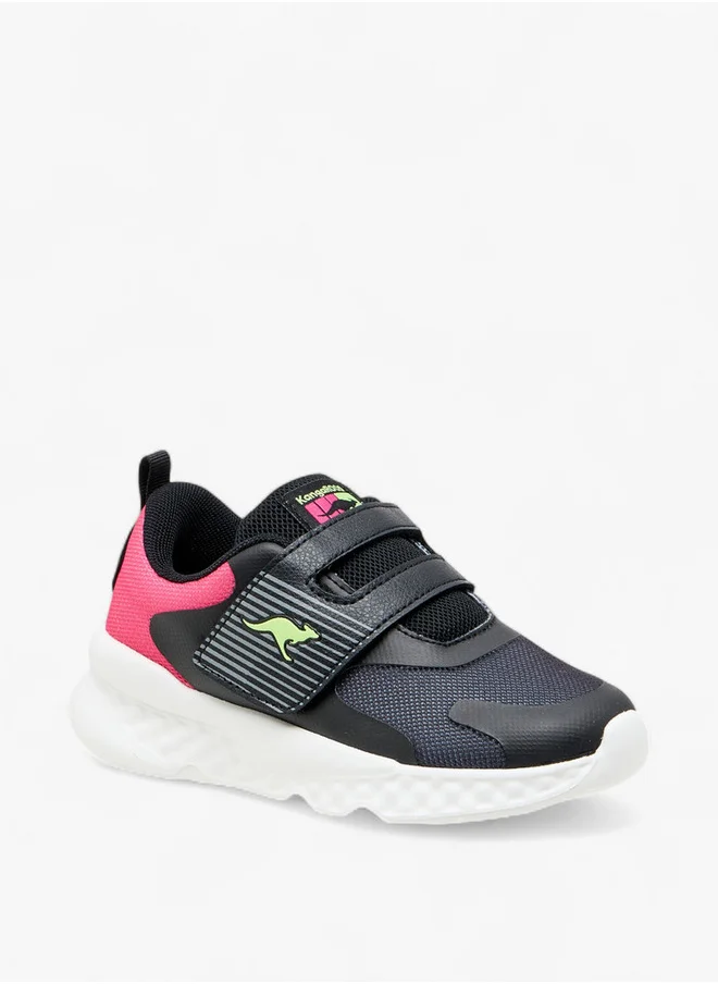 kangaROOS Girls' Colourblock Sports Shoes with Hook and Loop Closure
