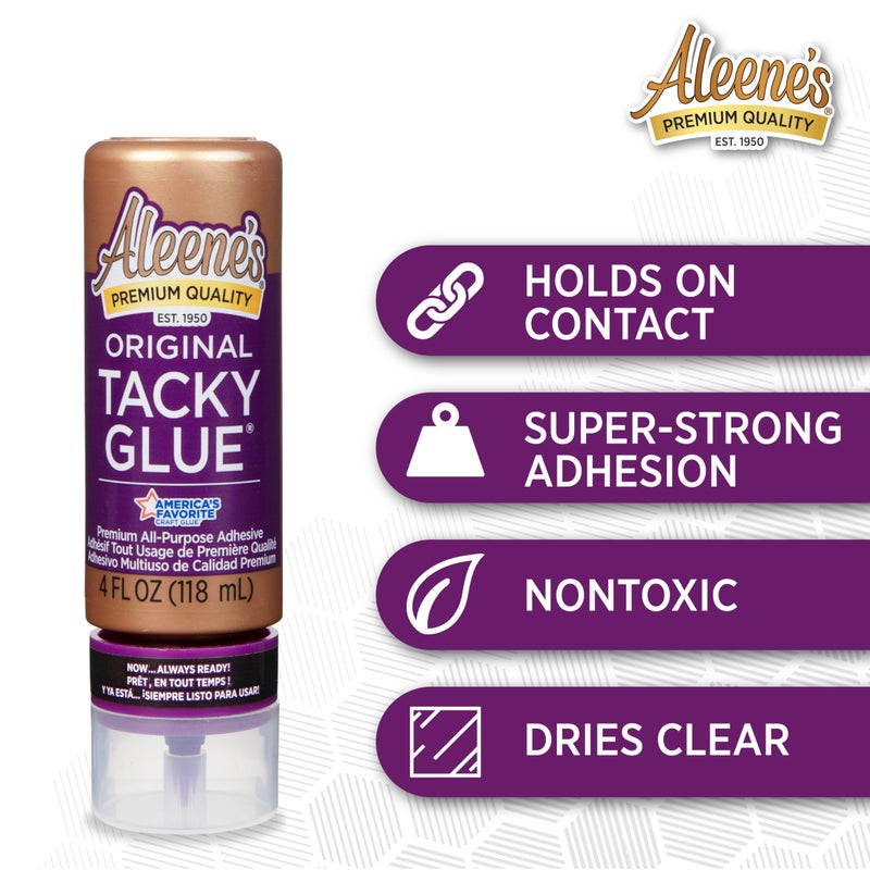 Aleene's Orignial Tacky Glue for Crafts in Always Ready Bottle, Nontoxic, Dries Clear, 4 fl oz - Image 3