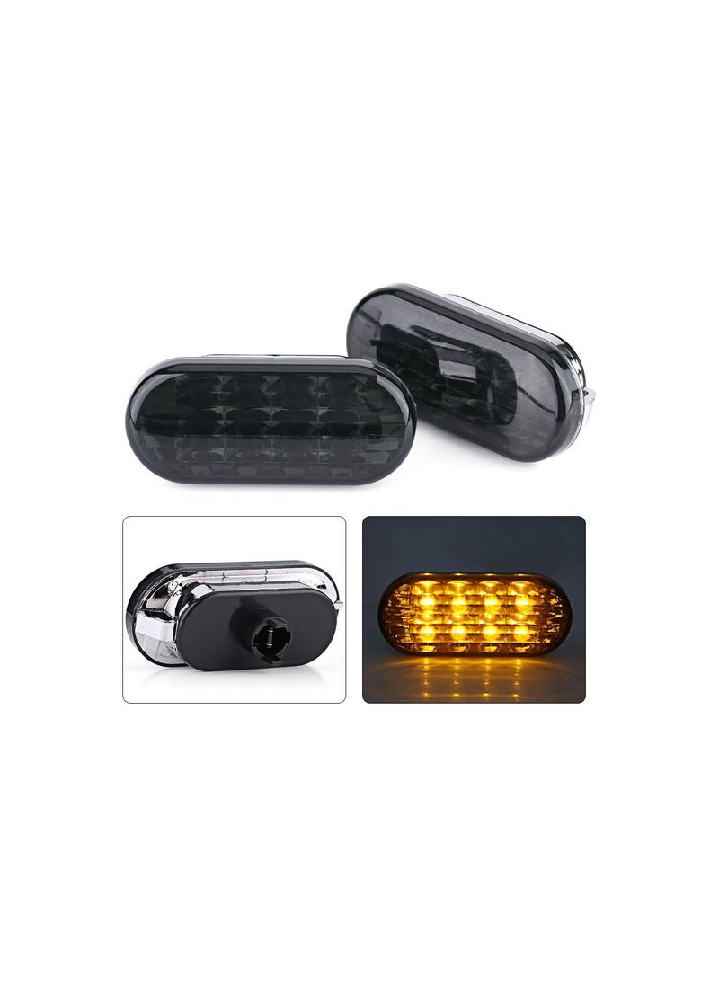 GGOOT Car Side Marker Lights, 2pcs Car Amber LED Turn Signal Light Lamp for V-W G-olf Je-tta Bora MK4 Pas-sat B5 B5.5 Black Lens  - Image 1