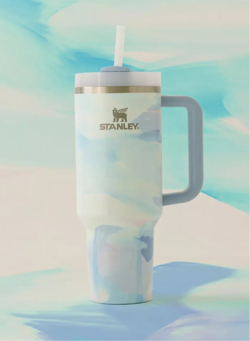 Stanley Adventure Quencher H2.0 40oz 1.18L – Cool Serene Brushstroke – Stainless Steel Vacuum Insulated Tumbler with Lid & Straw – Keeps Drinks Hot/Cold for Hours – Durable, Leakproof & Portable Travel Mug - Image 4