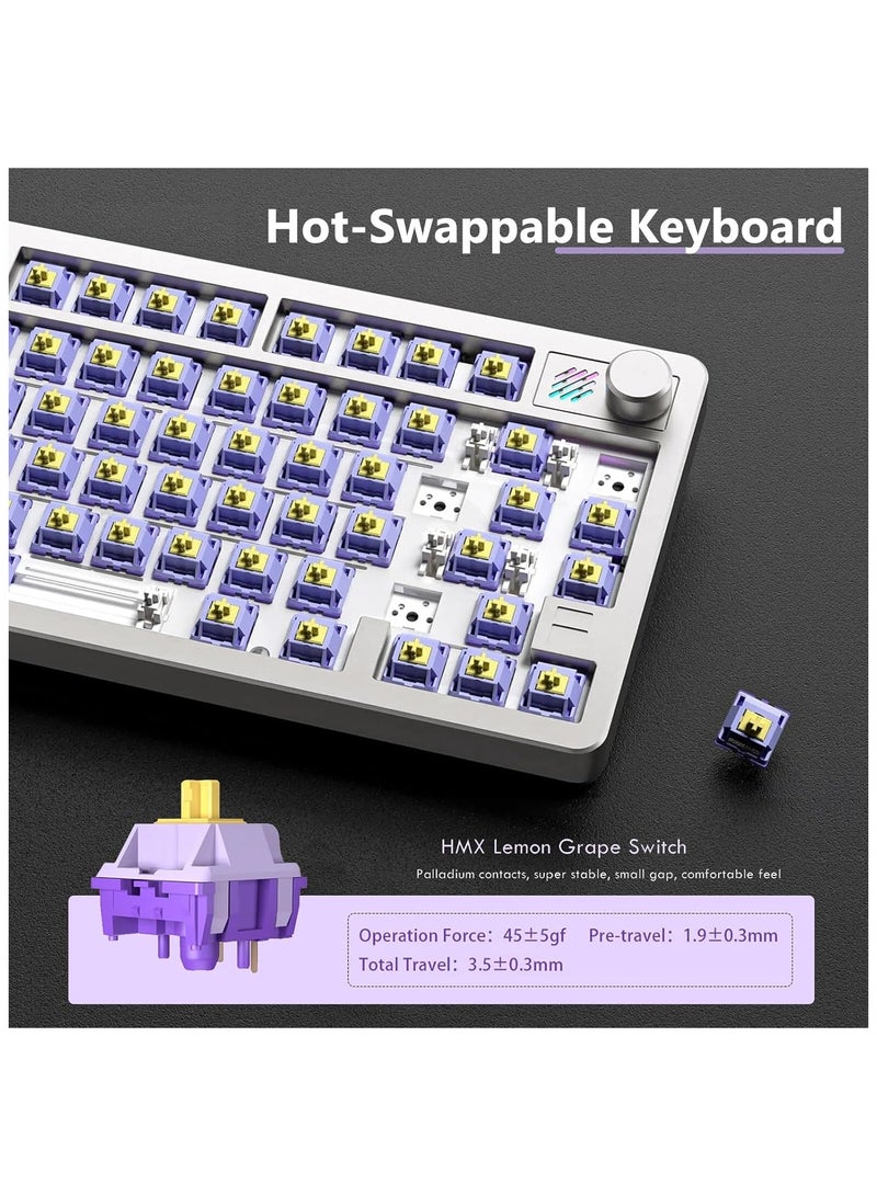 F75 Wireless Aluminum Mechanical Gaming Keyboard, Tri-Mode BT5.0/2.4GHz/USB-C Hot Swappable Custom Keyboard, Gasket Structure, RGB Backlit Gaming Keyboard for PC/PS5/PS4/Tablet/Xbox, Space Gray - Image 3