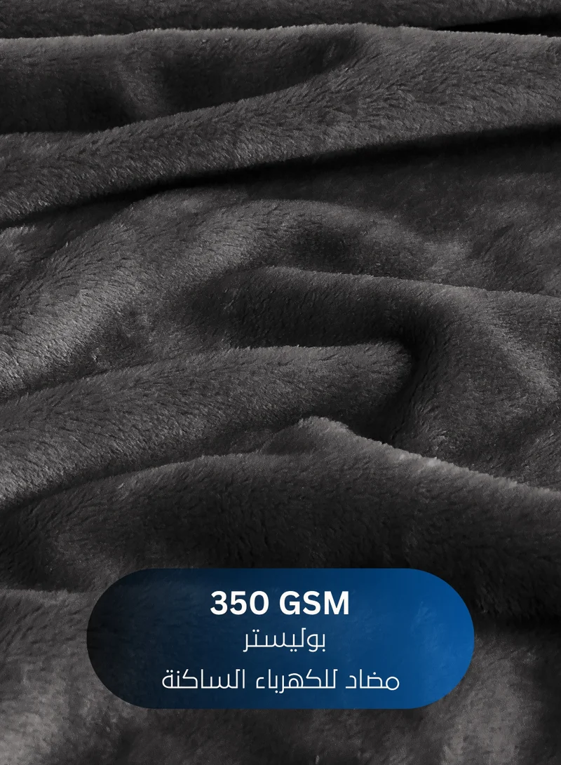 سيد المنسوجات المنزلية بطانية مخمل خفيفه بمقاس مزدوج، سلسلة مورا، 350 جم/متر مربع، 260 × 240 سم، صوف إضافي فائق النعومة لجميع فصول السنة، يستخدم كغطاء للسرير بطانيات .