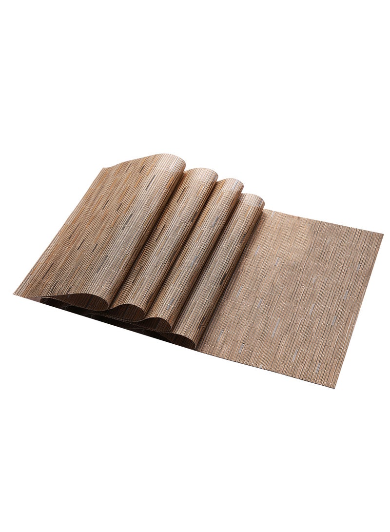 Crossweave Washable Table Cloth Brown 180 x 30cm - Image 1