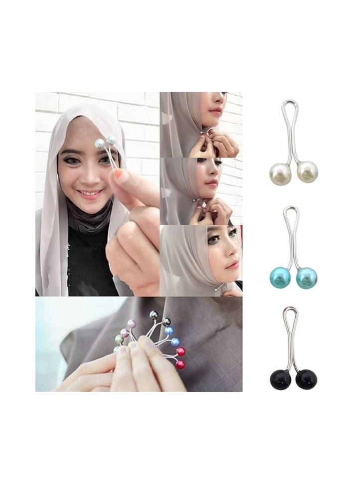 Sky Shine 12PCS Premium Hijab Pins – Crystal & Pearl Brooch Pins for Scarves, Headscarves, Shawls, Wedding Dresses & Abayas – Decorative Safety Clips - Image 3