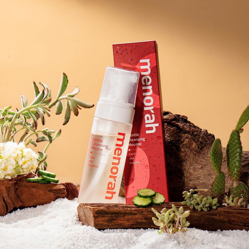 menorah Gentle Cleansing Mousse â€“ Hydrating pH-Balanced Face Wash with Cactus & Cucumber Extracts, Soothing Daily Cleanser for Sensitive & Dry Skin - Image 2