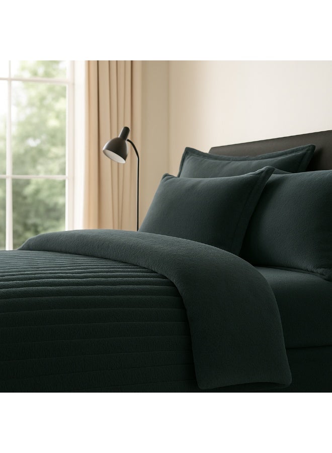 مينج لي مفرش شتوي فرو فاخر نفرين – طقم سرير 8 قطع بتصميم هندسي ناعم مقاس كبير 230×250 سم - Image 4