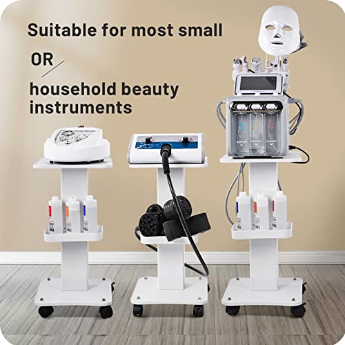 Meifuly Beauty Trolley Cart with Wheels, 3 Tier Aluminum Beauty Rolling Cart, Hair Salon, Spa Salon, Vacuum Therapy Machine Trolley, Load 135lbs, 26.7 x 13.8 x 15 inch - Image 2