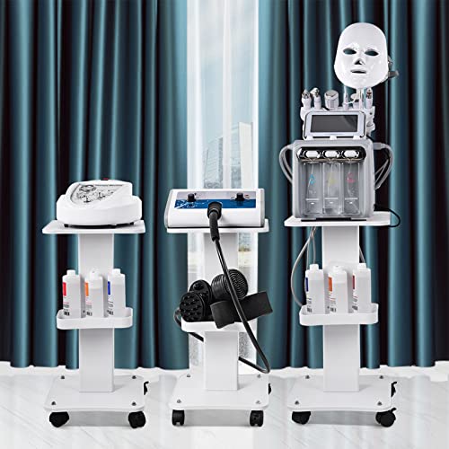 Meifuly Beauty Trolley Cart with Wheels, 3 Tier Aluminum Beauty Rolling Cart, Hair Salon, Spa Salon, Vacuum Therapy Machine Trolley, Load 135lbs, 26.7 x 13.8 x 15 inch - Image 3