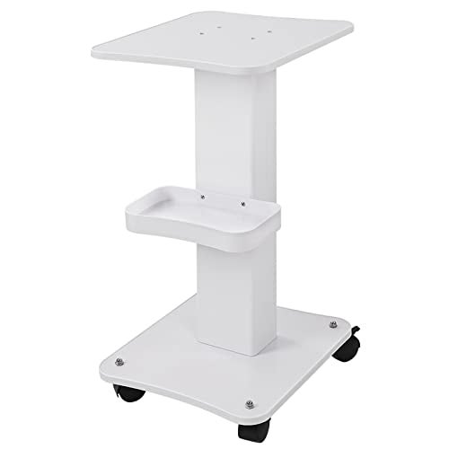 Meifuly Beauty Trolley Cart with Wheels, 3 Tier Aluminum Beauty Rolling Cart, Hair Salon, Spa Salon, Vacuum Therapy Machine Trolley, Load 135lbs, 26.7 x 13.8 x 15 inch - Image 1