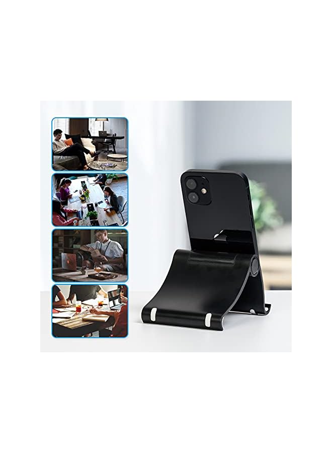 VENTION Cell Phone/tablets Stand, Phone Holder for Desk Compatible with iPhone 12 Pro Max 11 SE 8 Plus 7 6 XS XR, Samsung Galaxy S20 Note20 S8 S9 S10 (Black) - Image 2
