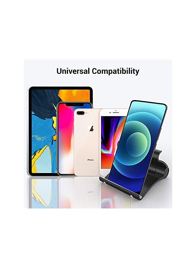 VENTION Cell Phone/tablets Stand, Phone Holder for Desk Compatible with iPhone 12 Pro Max 11 SE 8 Plus 7 6 XS XR, Samsung Galaxy S20 Note20 S8 S9 S10 (Black) - Image 3