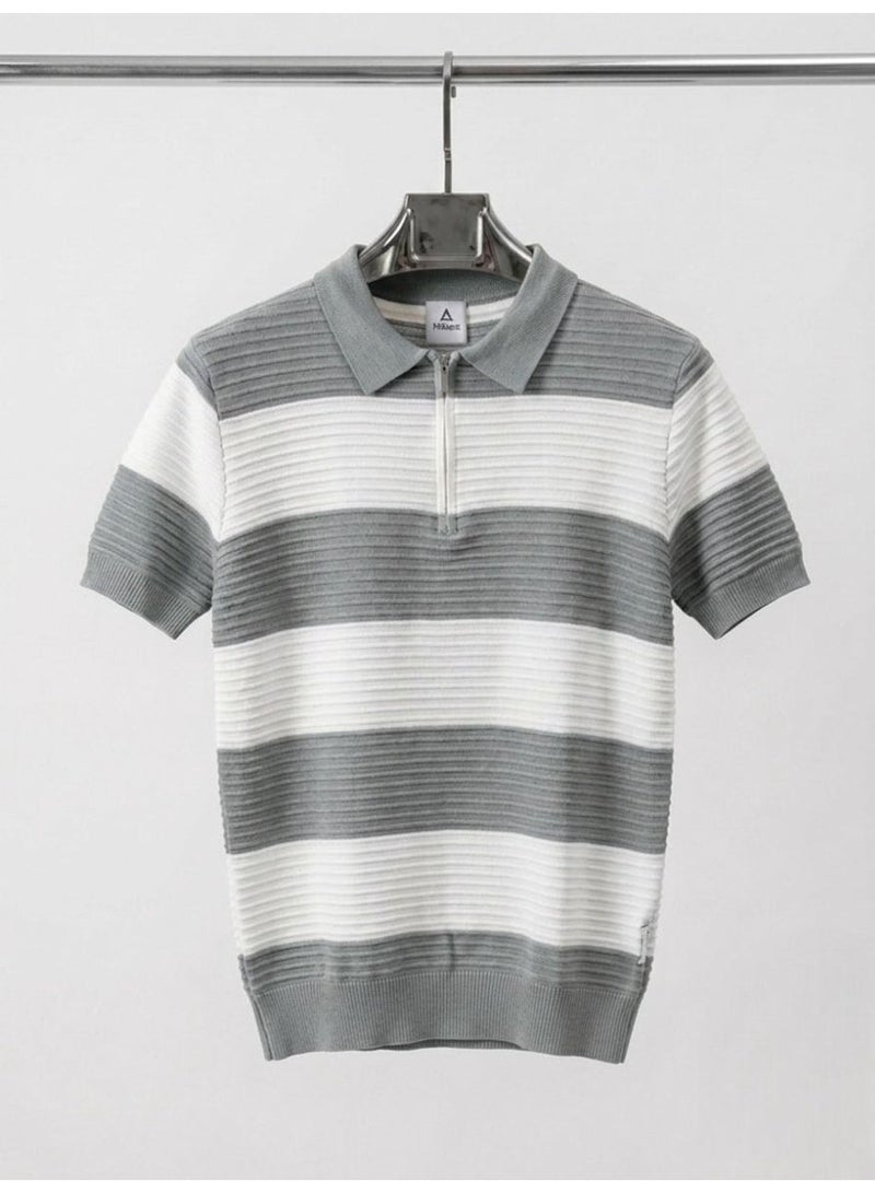 Hikes Men’s Textured Knit Polo Shirt | 100% Viscose Soft, Breathable, Regular Fit Casual Wear - Image 5