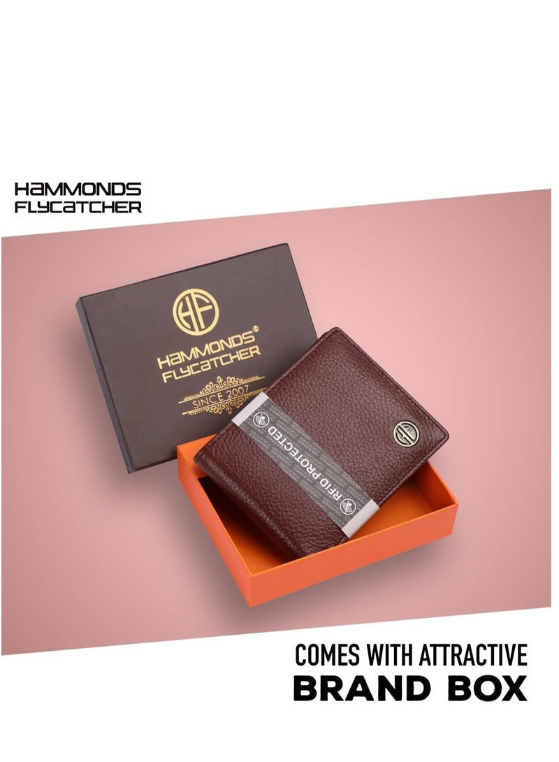  هاموندز فلاي كاتشر محفظة جلدية للرجال بني مع حماية  وأربع خانات للبطاقات - Image 2