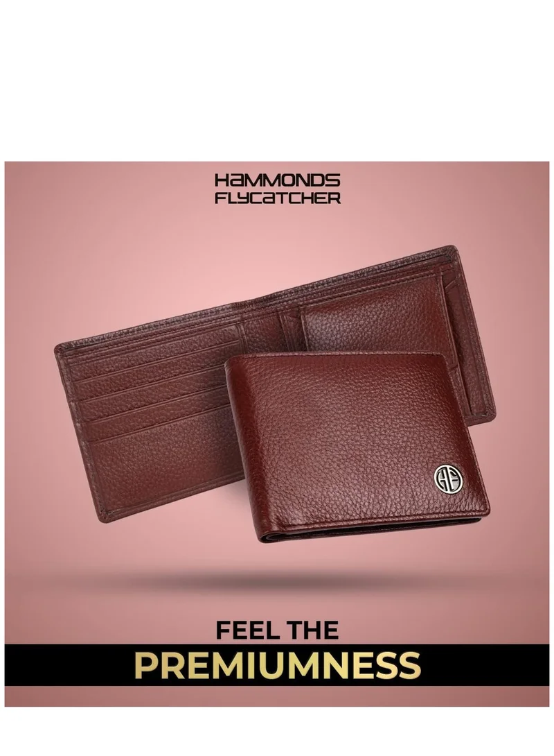 Hammonds Flycatcher  Leather Wallets for Men | Brown Men's Wallet | RFID Protected Leather Wallet for Men | Mens Wallet with 4 Card Slots | Purse for Men/Money Bag - Gift for Him, Brown, for Men | Best Price UAE