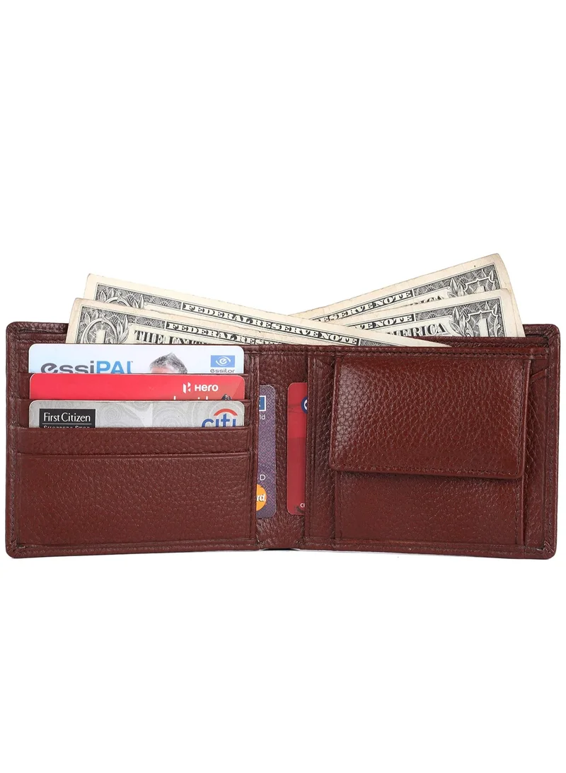 Hammonds Flycatcher  Leather Wallets for Men | Brown Men's Wallet | RFID Protected Leather Wallet for Men | Mens Wallet with 4 Card Slots | Purse for Men/Money Bag - Gift for Him, Brown, for Men | Best Price UAE