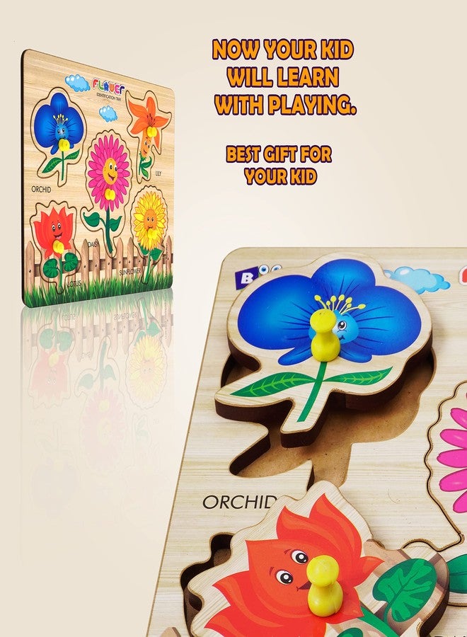 HIGHROOF® Flower Wooden Puzzle Wooden Toys for Kids 3 + Jigsaw Puzzles for Adults Baby Learning Toys Educational Toys for 2 Board Game - Image 4