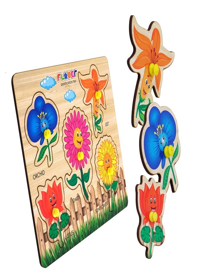 HIGHROOF® Flower Wooden Puzzle Wooden Toys for Kids 3 + Jigsaw Puzzles for Adults Baby Learning Toys Educational Toys for 2 Board Game - Image 1