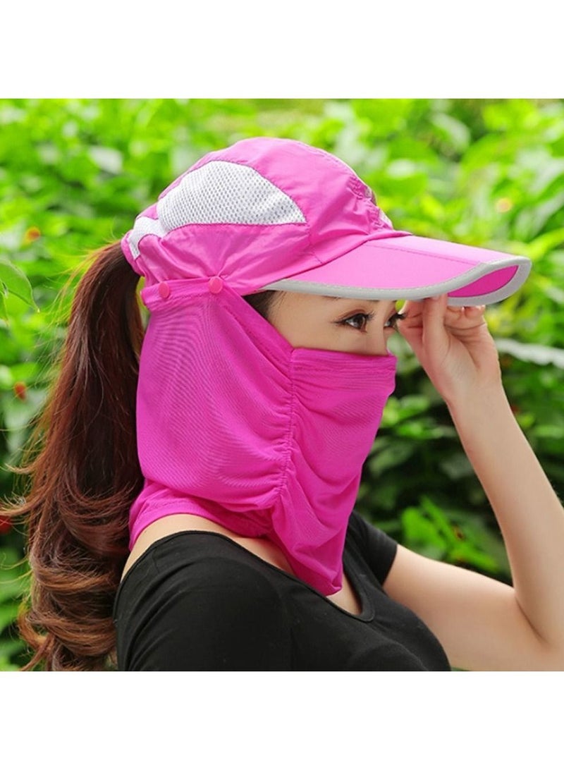 DubaiGallery Summer Outdoor Travel Foldable Face Cover Sun Hat Unisex Anti-UV Baseball Cap  - Image 2