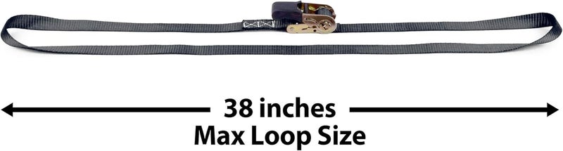 PowerTye MFG - Endless Ratchet Straps - 1in x 7ft No Hooks, Premium Tie Down Straps for Motorcycle, Kayak, Truck & Trailer Use with Continuous Loop Design, 400 lb Working Load, Black 2-Pack - Image 3