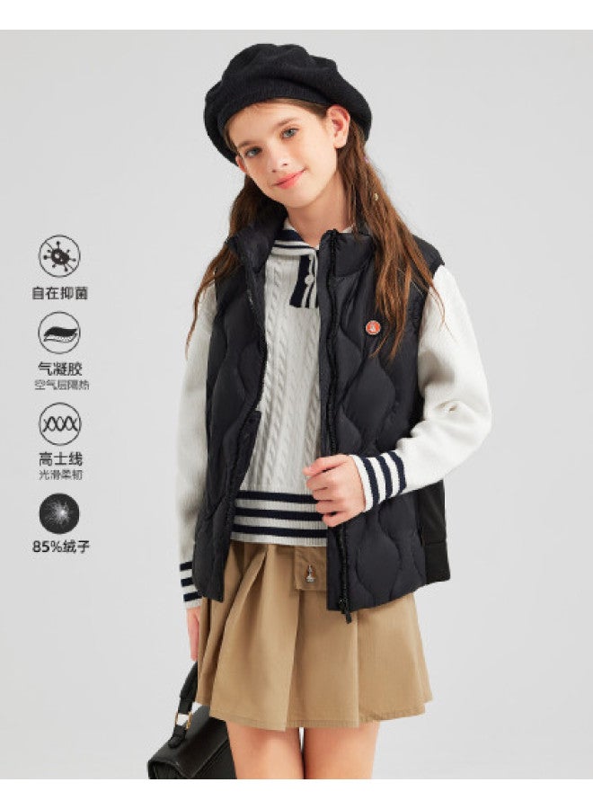 Hush Puppies سترة بناتية من البوليستر الخفيف لفصل الخريف والشتاء، سترة منزلية عادية - Image 1