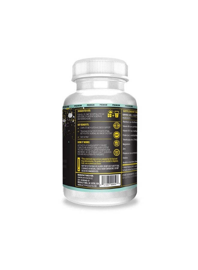 ACTIF Methylation Mega Support مع 10 عوامل متقدمة وحمض الفوليك العضوي - طبيعي 100%، غير معدّل وراثيًا، 90 قطعة، معقمة 4 أونصة - Image 1
