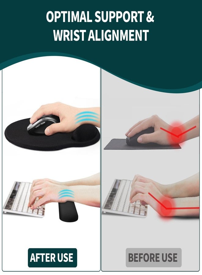 eulps Mouse Pad Wrist Support, Ergonomic Memory Foam Keyboard Wrist Pad & Gel Wrist Rest Set for Computer Keyboard for Easy Typing & Pain Relief for Office & Home (Tropical Plants Set) - Image 4