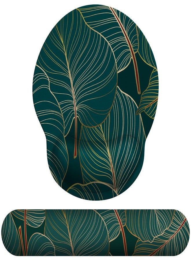 eulps Mouse Pad Wrist Support, Ergonomic Memory Foam Keyboard Wrist Pad & Gel Wrist Rest Set for Computer Keyboard for Easy Typing & Pain Relief for Office & Home (Tropical Plants Set) - Image 1