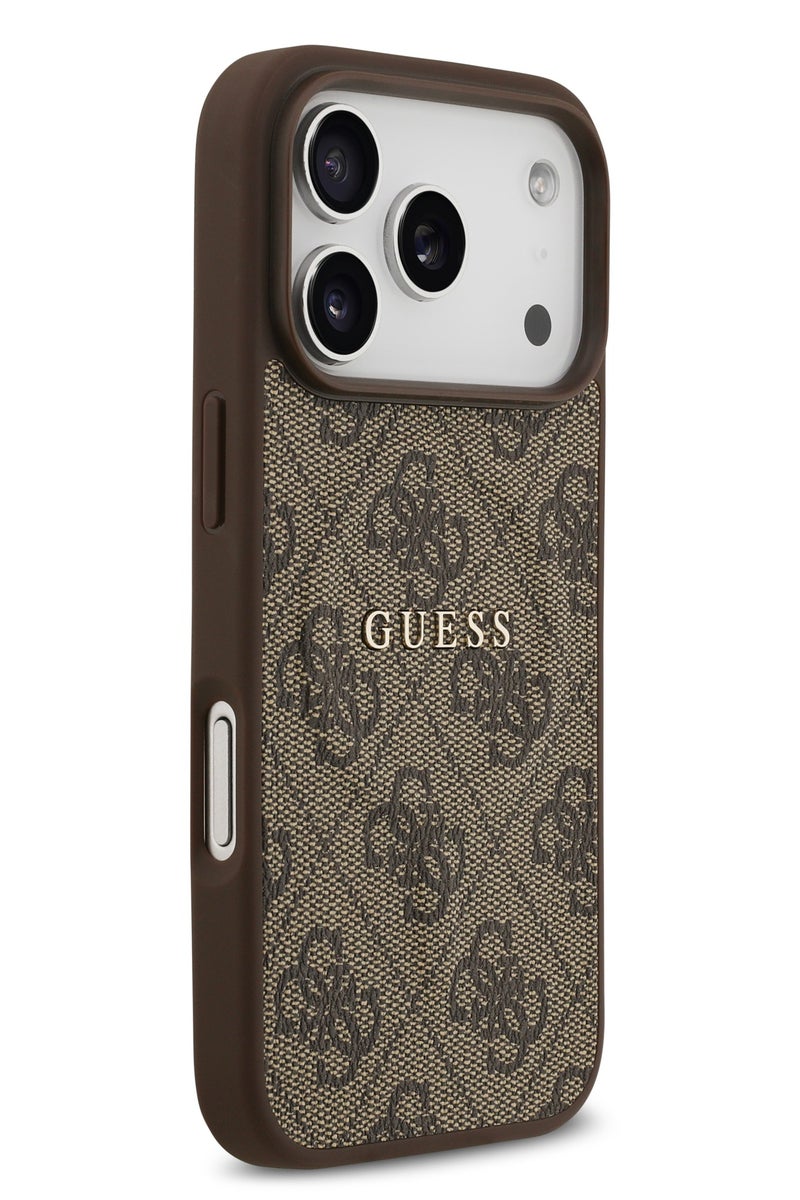 GUESS iPhone 17 Pro Max MagSafe 4G PU Leather Case With Classic Logo  /  Magsafe Compatible / Ultra Slim / lightweight design / Easy Installation - Brown - Image 4