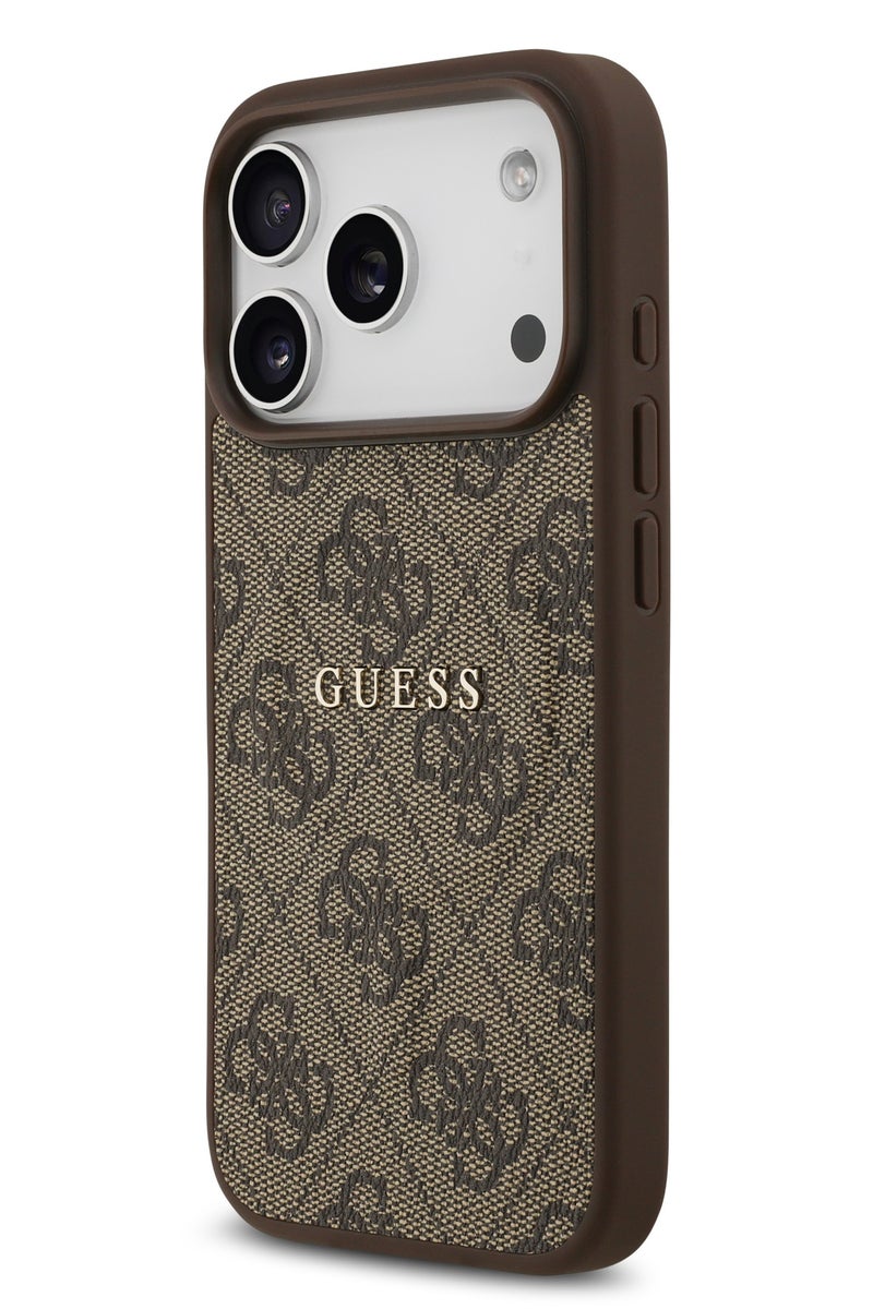 GUESS iPhone 17 Pro Max MagSafe 4G PU Leather Case With Classic Logo  /  Magsafe Compatible / Ultra Slim / lightweight design / Easy Installation - Brown - Image 3