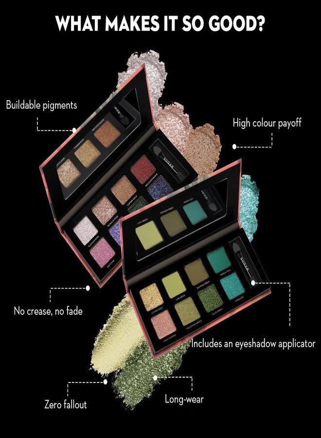 SUGAR Cosmetics Blend The Rules Matte Eyeshadow Palette Powder- 08 Reflection (Galactic Glitter) - Long Lasting, Smudge Proof, Vegan & Cruelty-Free, Multicolour - Image 3