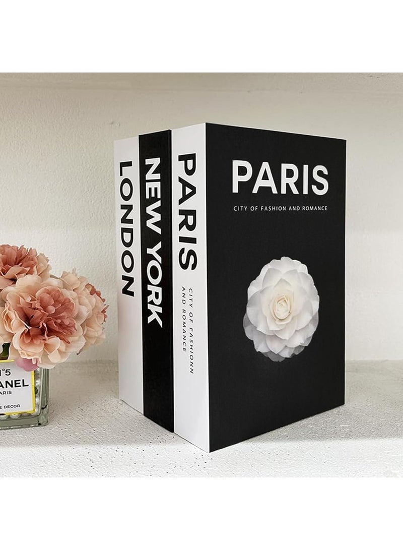 Bincoo Decorative Books for Home Decor, Coffee Table Decorative Books， Set of 3 Stylish Fake Books of Room Books Decor Aesthetic,for Living Room, Table, Shelf Decor,Modern Hardcover Stacked Display Books - Image 1