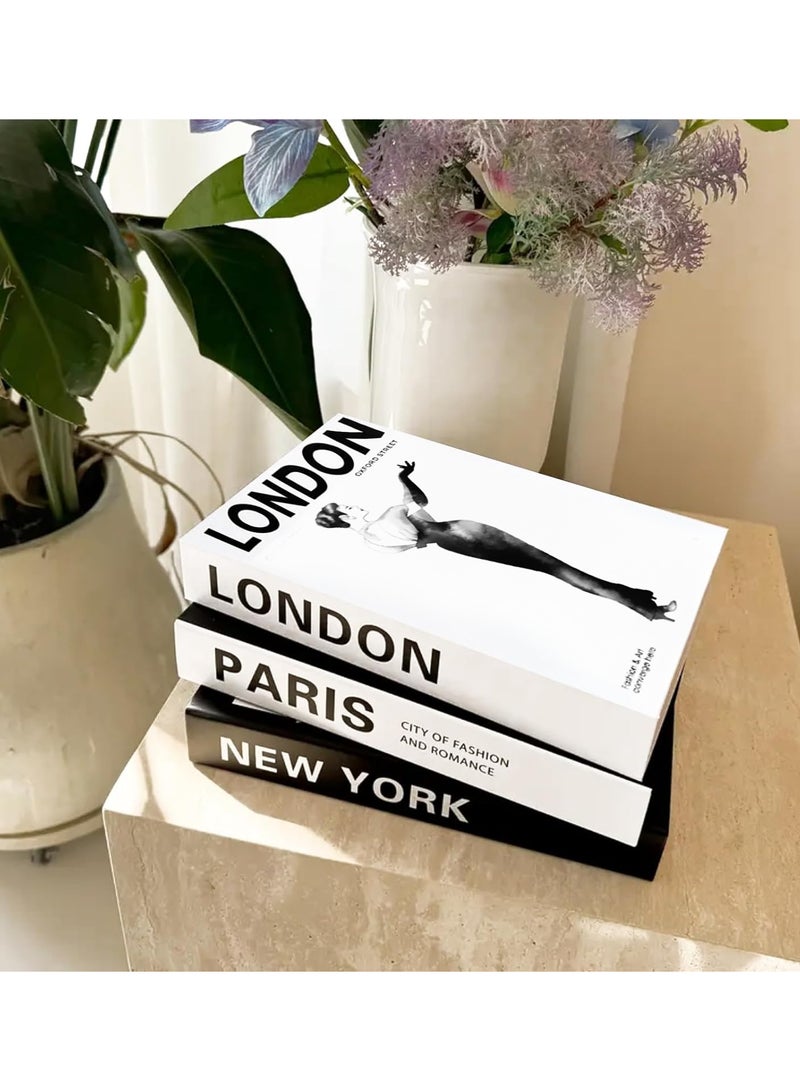 Bincoo Decorative Books for Home Decor, Coffee Table Decorative Books， Set of 3 Stylish Fake Books of Room Books Decor Aesthetic,for Living Room, Table, Shelf Decor,Modern Hardcover Stacked Display Books - Image 2