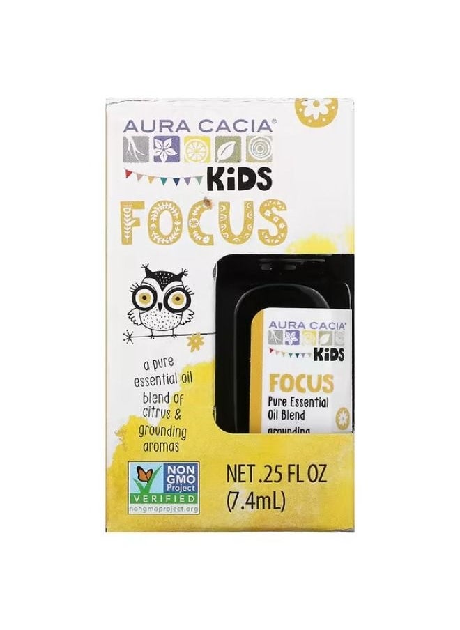 Aura Cacia Aura Cacia, Kids, Pure Essential Oil Blend, Focus, 0.25 fl oz (7.4 ml) 