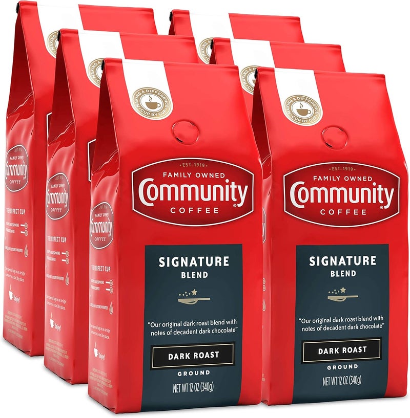 Community Coffee Signature Blend Dark Roast Ground Coffee - 12 Ounces (Case of 6) - Image 1