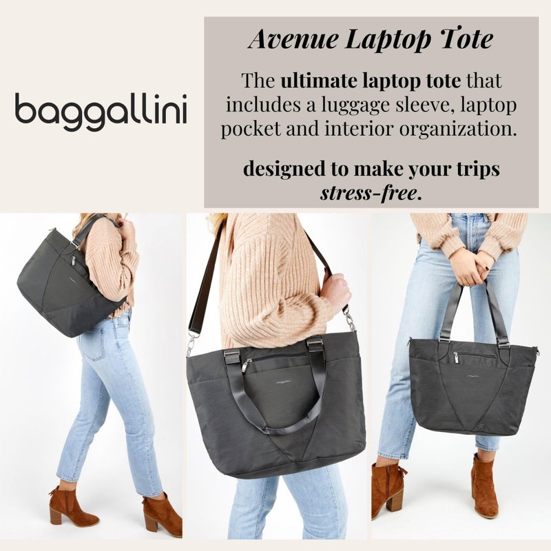 Baggallini unisex adult Travel Bag Avenue Tote, Black, One Size US - Image 2