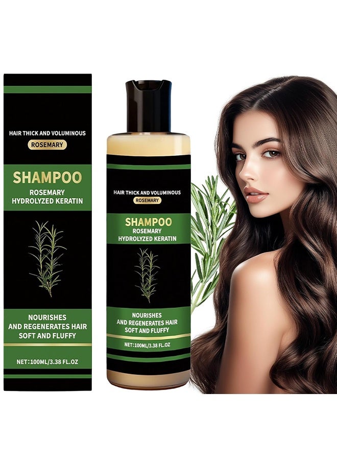 Feimuko Organic Rosemary Hair Growth Shampoo, Rosemary Hydrolyzed Keratin Shampoo, Natural Thickening & Strengthening Shampoo With Hydrolyzed Keratin And Natural Extract Of Rosemary, Nourishing And Strengthening Hair, 100ml - Image 1