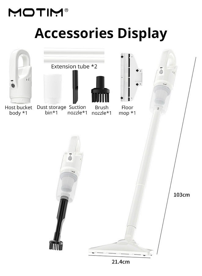 Portable Handheld Vacuum Cleaner 2 in 1, Lightweight Cordless Stick Cleaner, 150w 50000Pa Strong Suction, 0.5L Dust Cup, Quiet Suction, Central Filtration System for Carpets, Hard Floors, Stairs and Hair