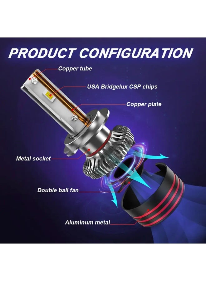 توبيز TBS DESIGN M8Pro 9006 مصباح أمامي LED للسيارة أصلي من قطعتين بقوة 110 وات/زوج، لون أبيض نقي ودرجة حرارة اللون 6000 كلفن - Image 4