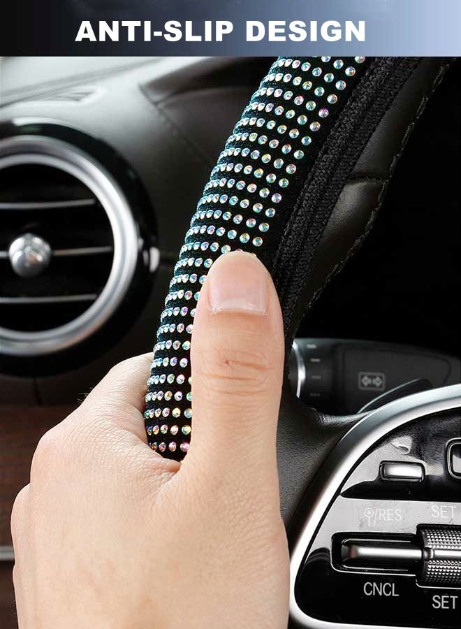 Bling Stretch Rhinestone Steering Wheel Cover with Crystal Rhinestones  38CM - Image 5