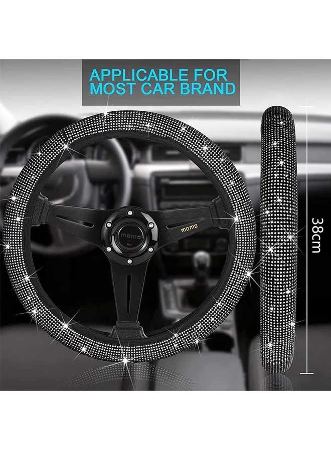 Bling Stretch Rhinestone Steering Wheel Cover with Crystal Rhinestones  38CM - Image 3