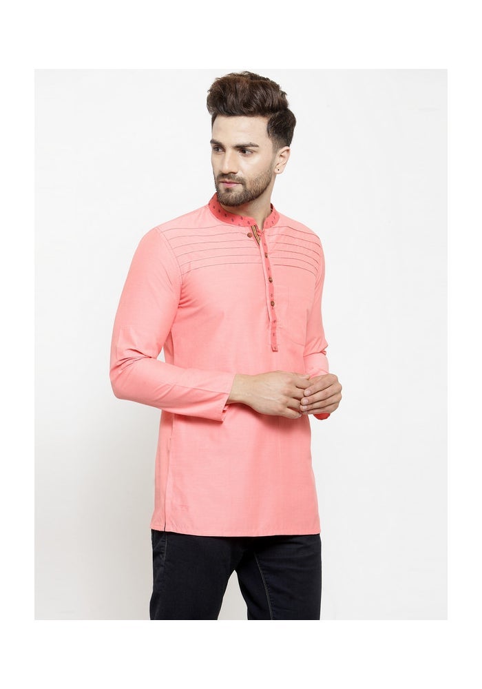 ARCHATTIRE Men's Peach Cotton Kurta for Men - Image 2