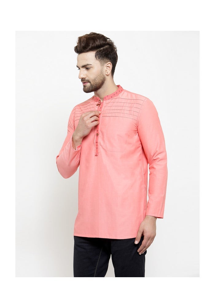 ARCHATTIRE Men's Peach Cotton Kurta for Men - Image 3
